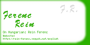 ferenc rein business card